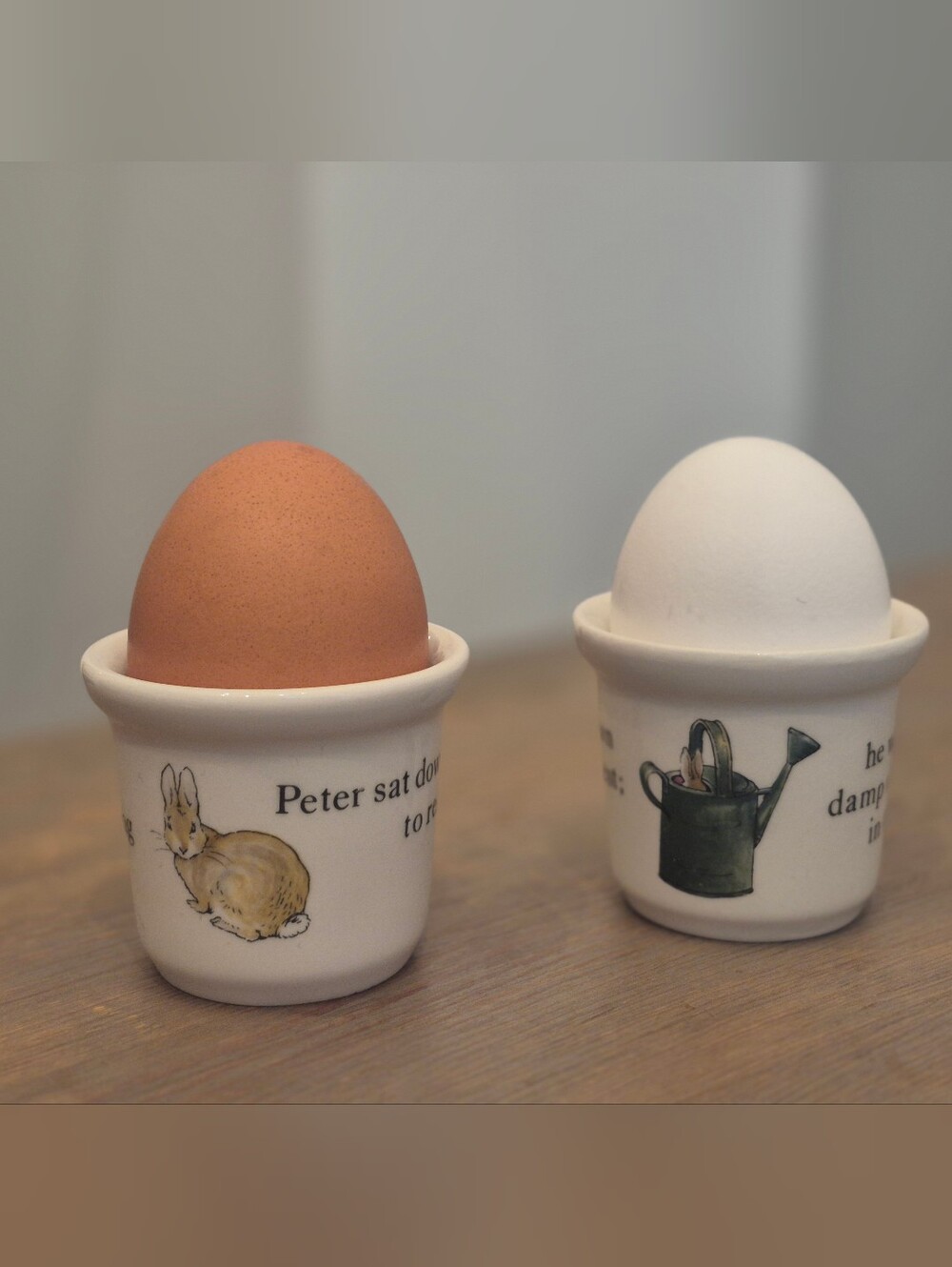 Two Peter Rabbit Wedgewood Egg Cups From Beatrix Potter